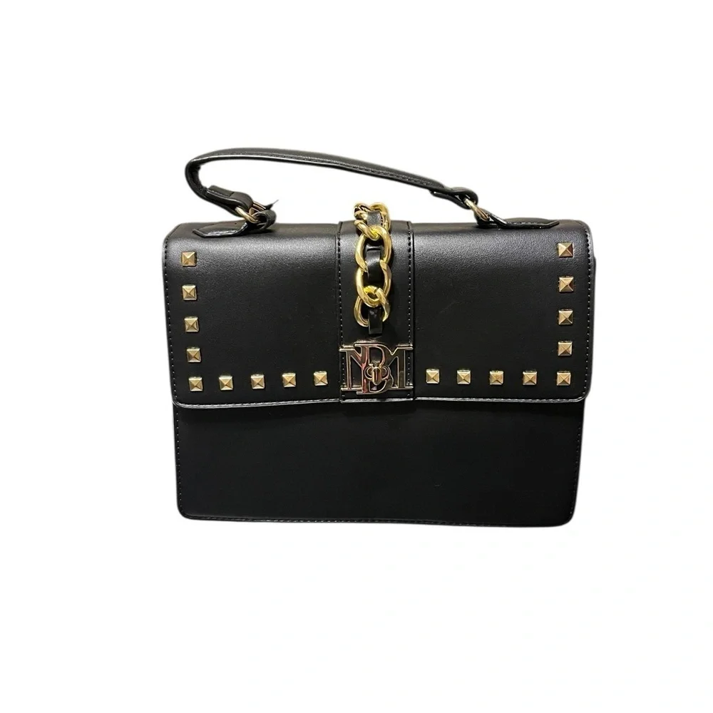 Badgley Mischka Black Tote/Crossbody with Gold Accents NWT